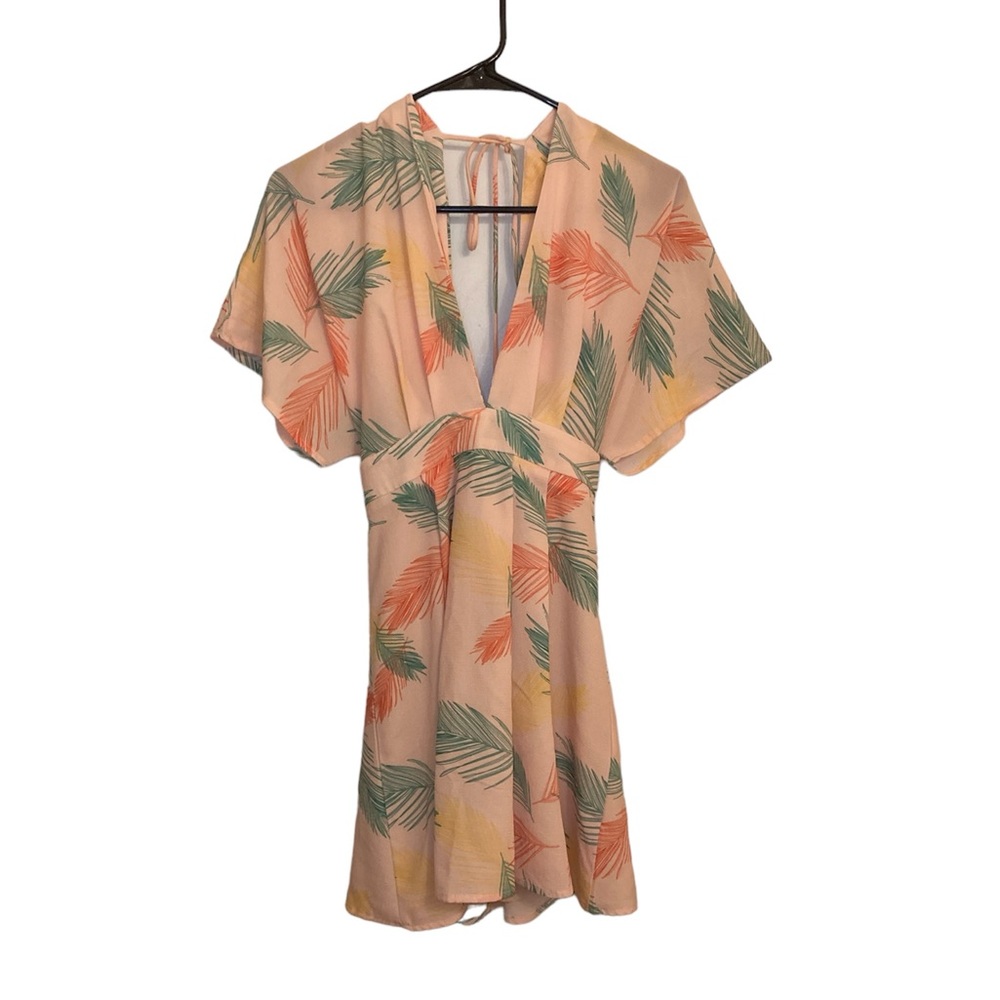Leaf print dress